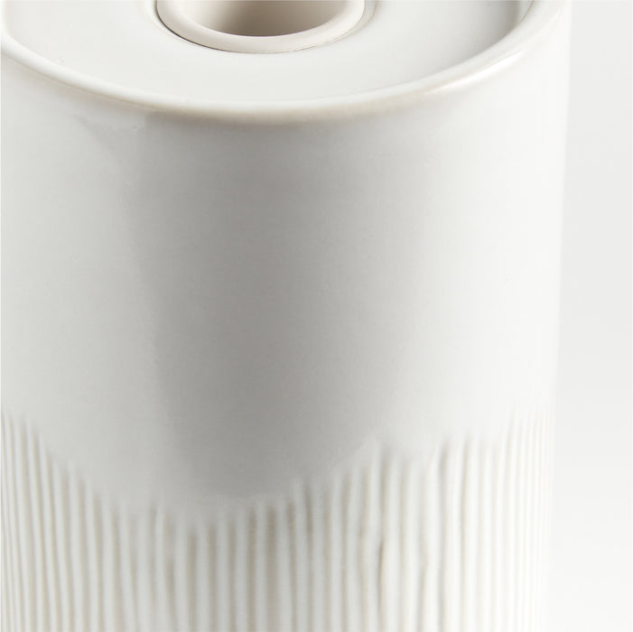 Dover White Ceramic Taper Candle Holder 5.5"