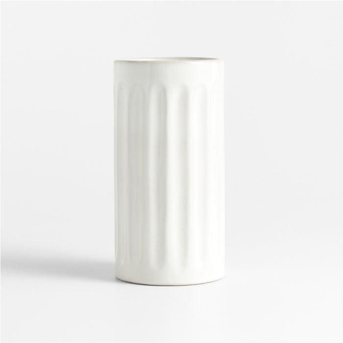 Dover White Ceramic Taper Candle Holder 7"