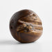Dark Walnut Wood Small Sphere Decorative Object