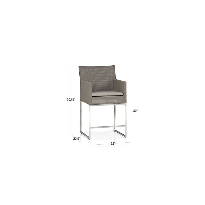 Dune Taupe Outdoor Counter Stool with Sunbrella ® Cushion