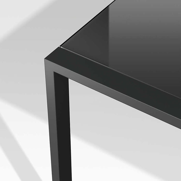 Dune 56" Black Outdoor High Dining Table with Glass