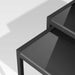 Dune Black Outdoor Nesting Tables with Black Painted Glass, Set of Two