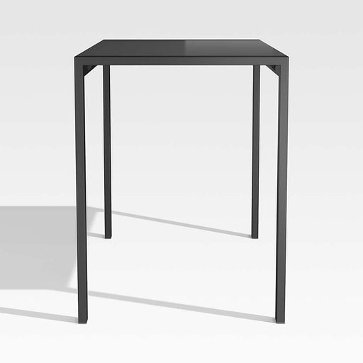 Dune 56" Black Outdoor High Dining Table with Glass
