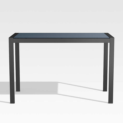 Dune 56" Black Outdoor High Dining Table with Glass
