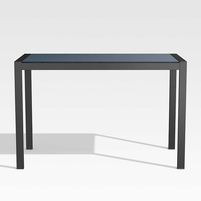 Dune 56" Black Outdoor High Dining Table with Glass