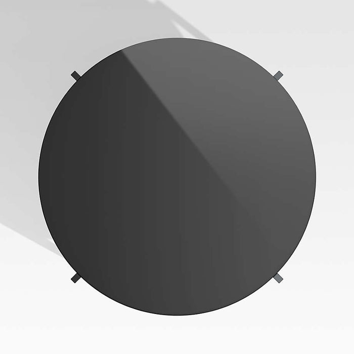 Dune Black Round Outdoor Coffee Table with Black Painted Glass