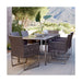 Dune 77" Rectangular Outdoor Dining Table with Taupe Painted Glass