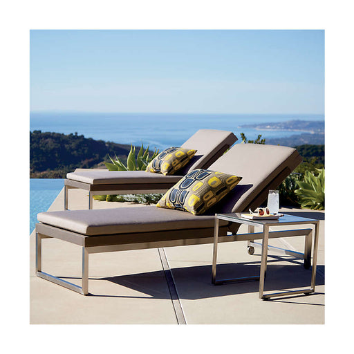 Dune Outdoor Nesting Tables with Taupe Painted Glass, Set of 2