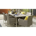 Dune 77" Rectangular Outdoor Dining Table with Taupe Painted Glass