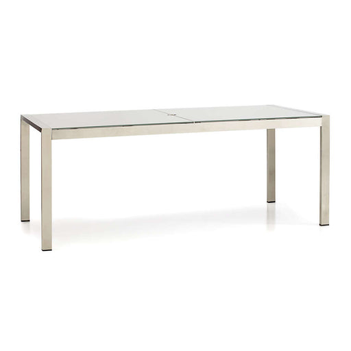 Dune 77" Rectangular Outdoor Dining Table with Taupe Painted Glass