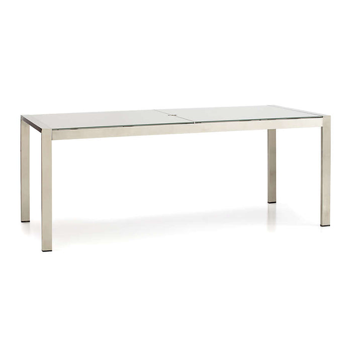 Dune 77" Rectangular Outdoor Dining Table with Taupe Painted Glass