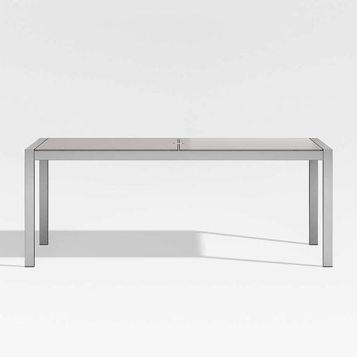 Dune 77" Rectangular Outdoor Dining Table with Taupe Painted Glass