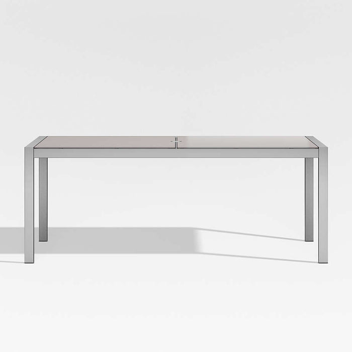 Dune 77" Rectangular Outdoor Dining Table with Taupe Painted Glass