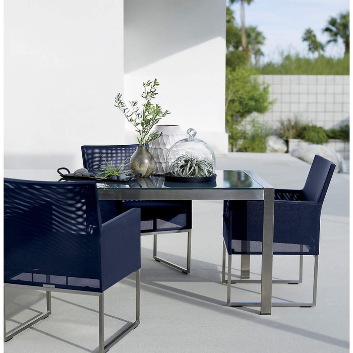 Dune Navy Outdoor Dining Chair with Sunbrella ® Cushion