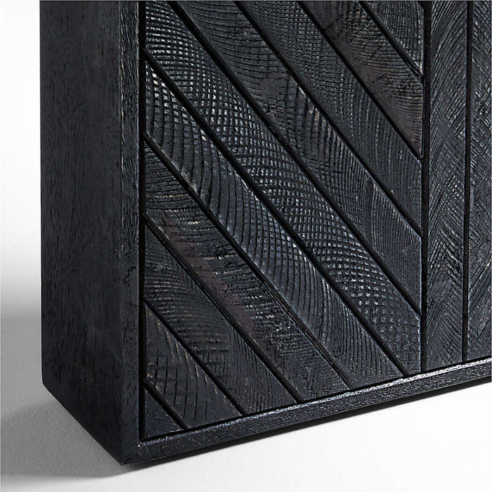 Dunewood 96"-116" Charcoal Wood Extendable Dining Table