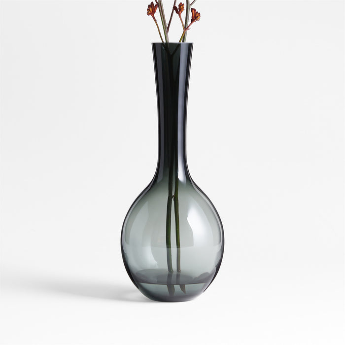Dyon Medium Grey Glass Vase 15"