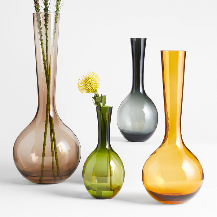 Dyon Large Amber Glass Vase 19"