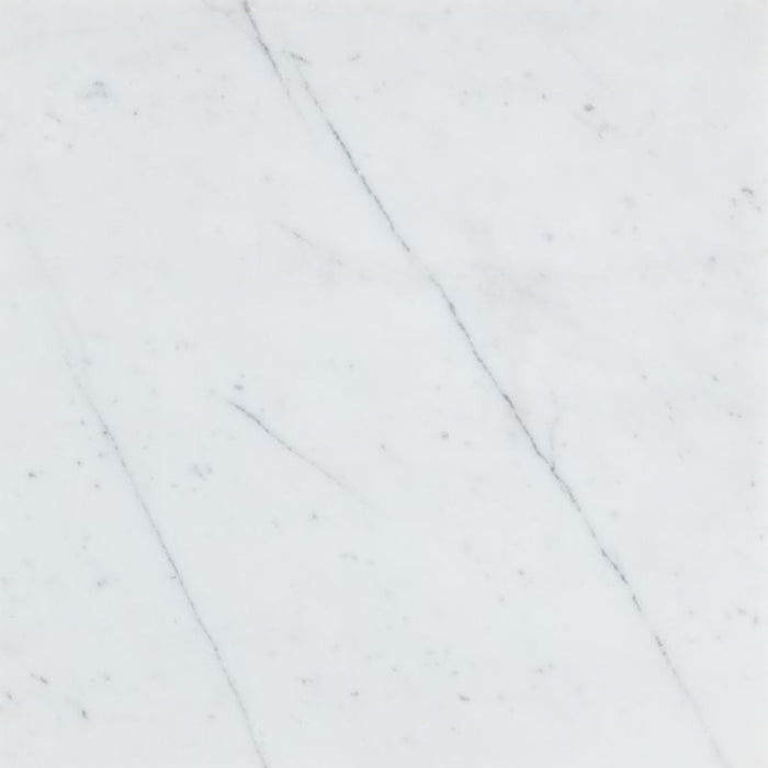 Carmen Tall White Marble Shelf and Black Ash Wood Bathroom Storage Tower