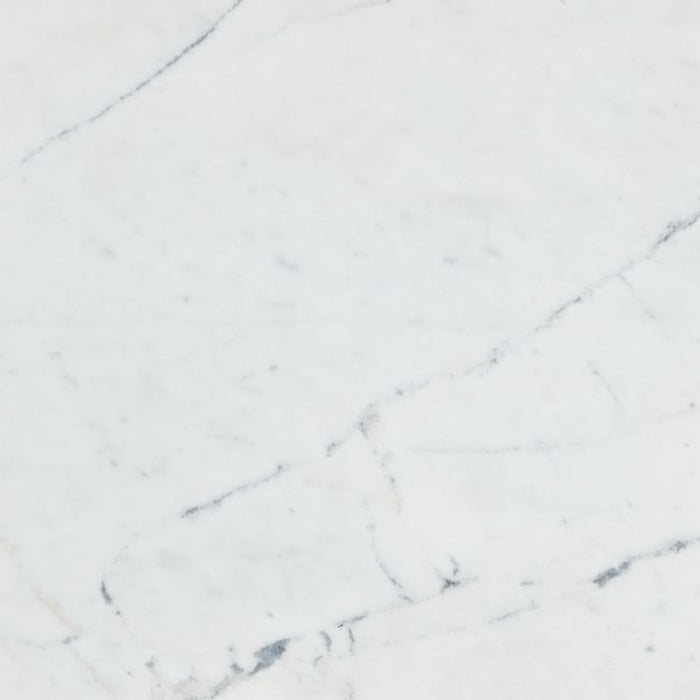 Carmen Tall White Marble Shelf and Black Ash Wood Bathroom Storage Tower