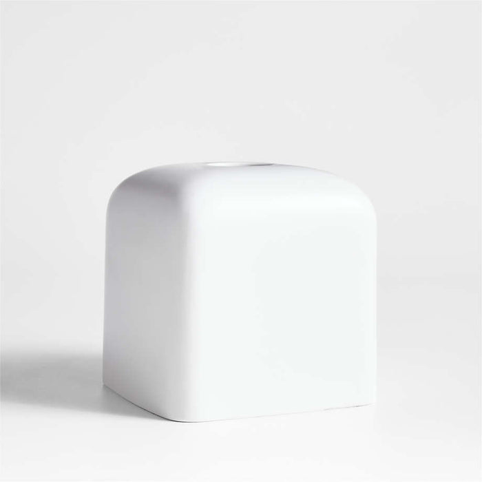 Eli White Ceramic Square Tissue Box Cover