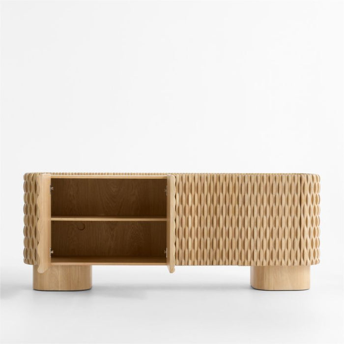 Esselen 78" White Oak Storage Media Console
