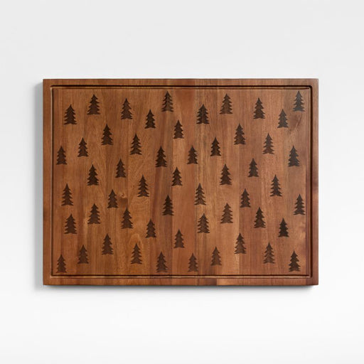Etched Tree Reversible 20"x15" Acacia Cutting Board