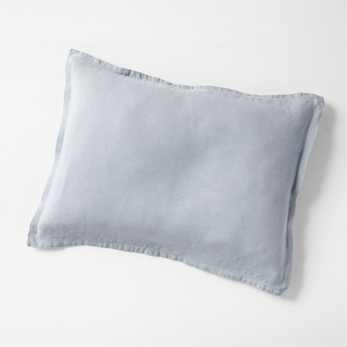 New Natural European Flax Certified Linen Mist Blue Standard Bed Pillow Sham