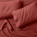 EUROPEAN FLAX -Certified Linen Castilian Red Queen Bed Sheet Set