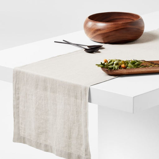 Marin 120" Warm Natural EUROPEAN FLAX -Certified Linen Table Runner