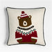 Fair Isle Bear 20"x20" Ivory Multi Throw Pillow Cover by Joan Anderson