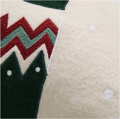 Fair Isle Reindeer 20"x20" Ivory Multi Throw Pillow Cover by Joan Anderson