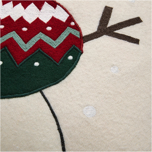 Fair Isle Snowman 20"x20" Ivory Multi Throw Pillow Cover by Joan Anderson