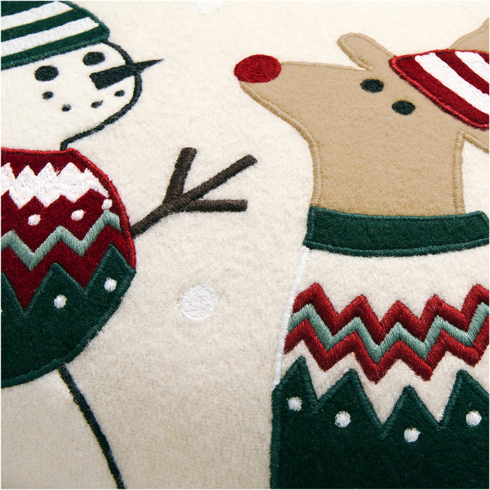 Fair Isle Friends 24"x16" Ivory Multi Throw Pillow Cover by Joan Anderson