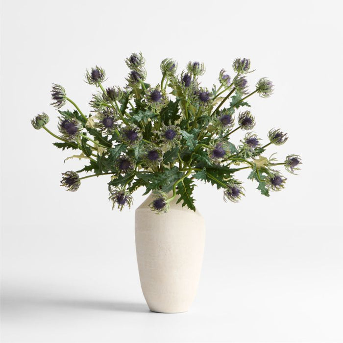 Faux Blue Sea Holly Stem 27"