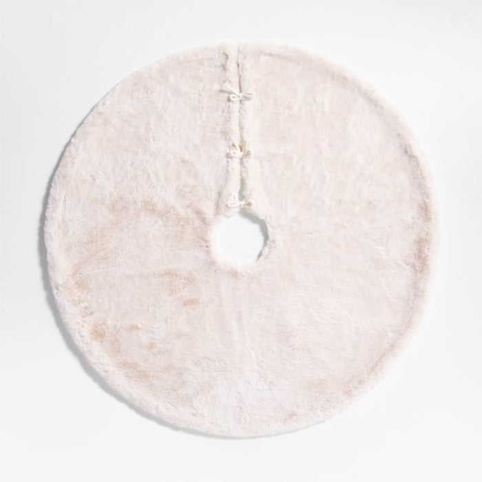 Winter White Faux Fur Christmas Tree Skirt