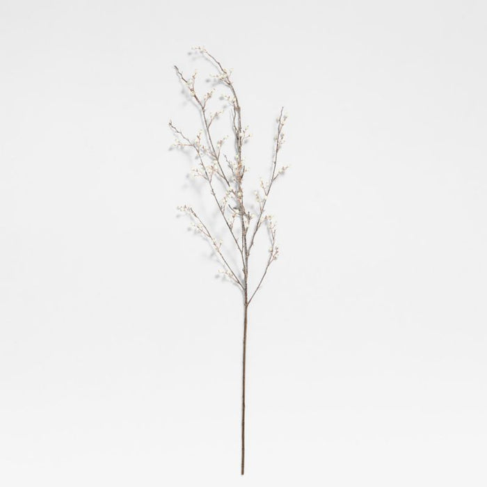 Faux Frosted White Berry Stem 45"