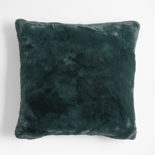 Spruce Green Faux Fur 23"x23" Holiday Throw Pillow Cover