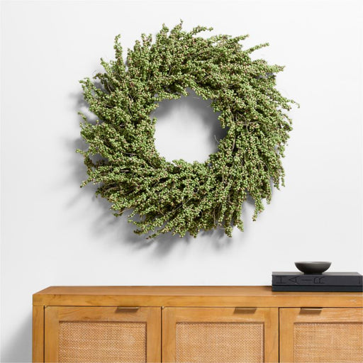Faux Green Mini Berry Wreath 32"