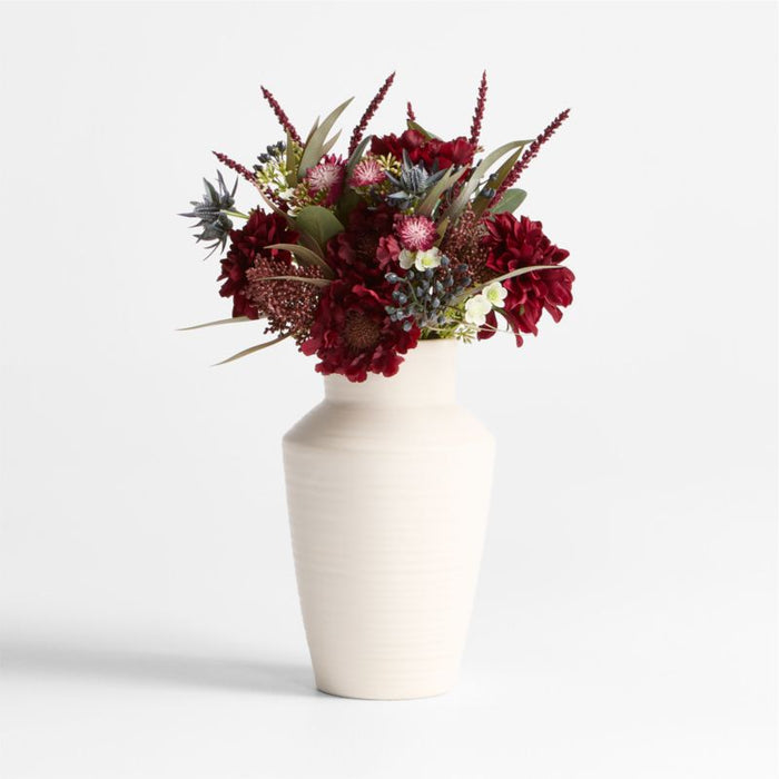 Faux Purple Dahlia and Eucalyptus Bouquet