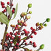Faux Deep Red Berry Stem with Leaves 60"