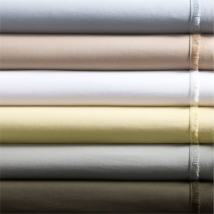 Favorite Washed Organic Cotton Sage Shadow Green Eyelash Standard Bed Pillow Sham