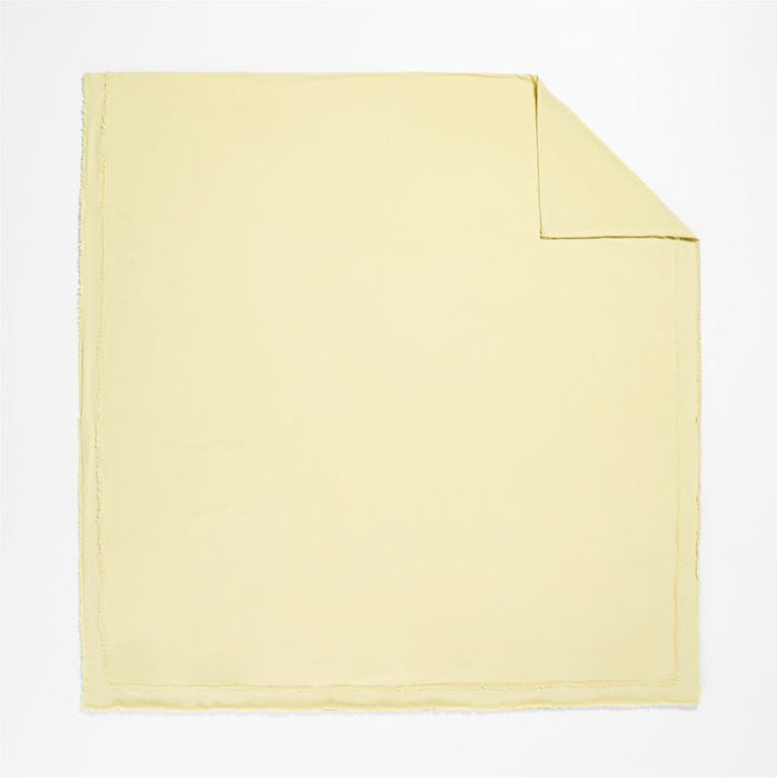 Favorite Washed Organic Cotton Lemon Yellow Sorbet Eyelash Full/Queen Duvet Cover