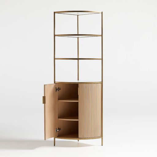 Fayette Corner Bookcase with Storage