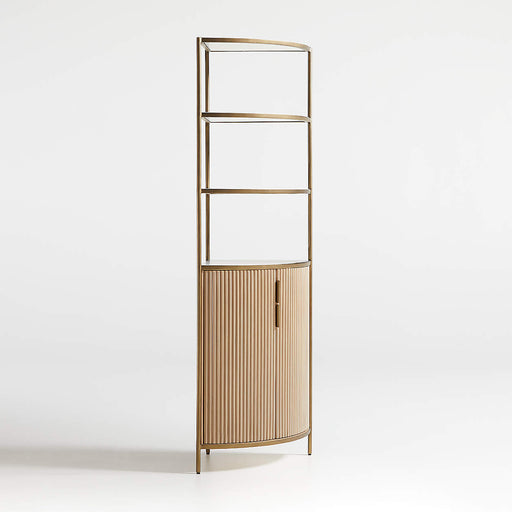 Fayette Corner Bookcase with Storage