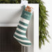 Green Felted Wool Stripe Christmas Stocking