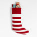 Red Felted Wool Stripe Christmas Stocking
