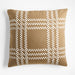 Camel Brown Felted Wool Plaid 23"x23" Holiday Throw Pillow Cover
