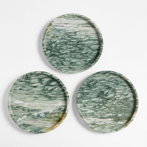 Fern Green 12.5" Round Marble Tray