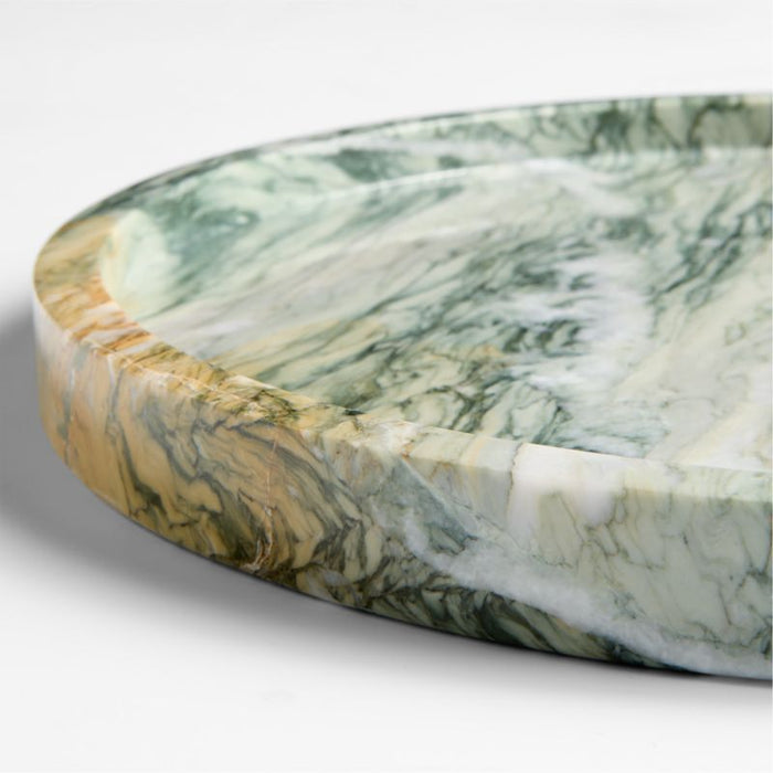 Fern Green 12.5" Round Marble Tray