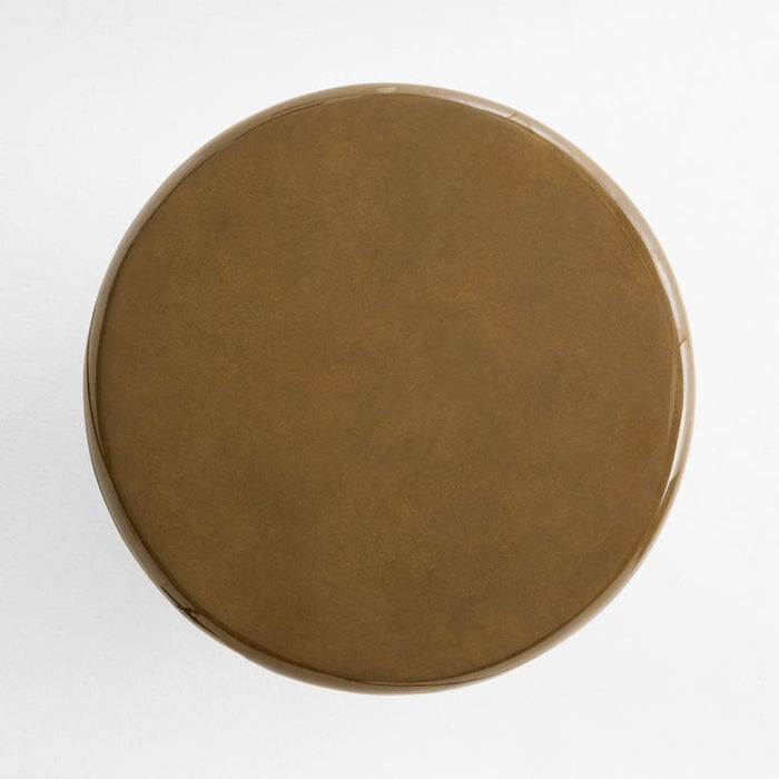 Figure Olive Green Tadelakt 12" Drink Table